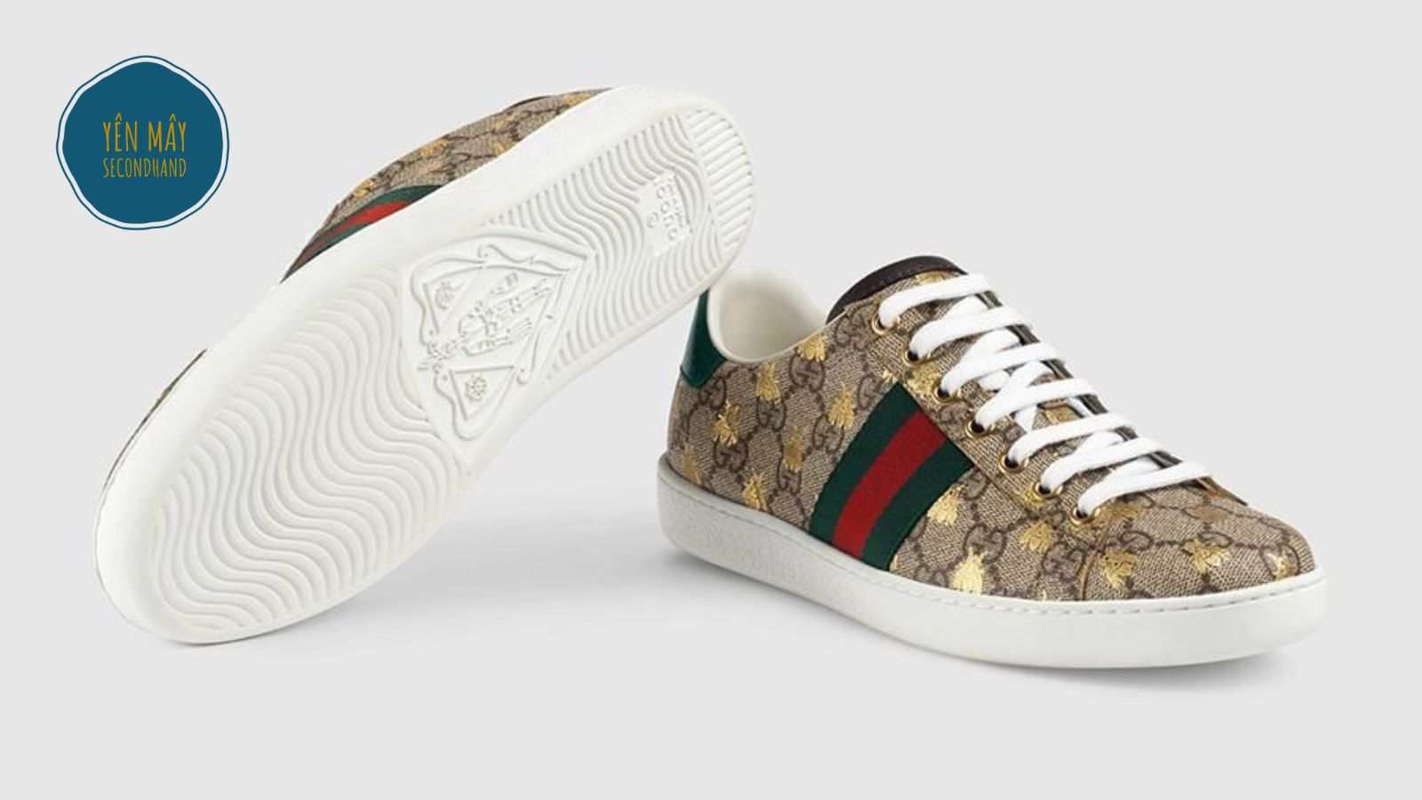 Giày Gucci Women’s Ace GG Supreme Sneaker With Bees