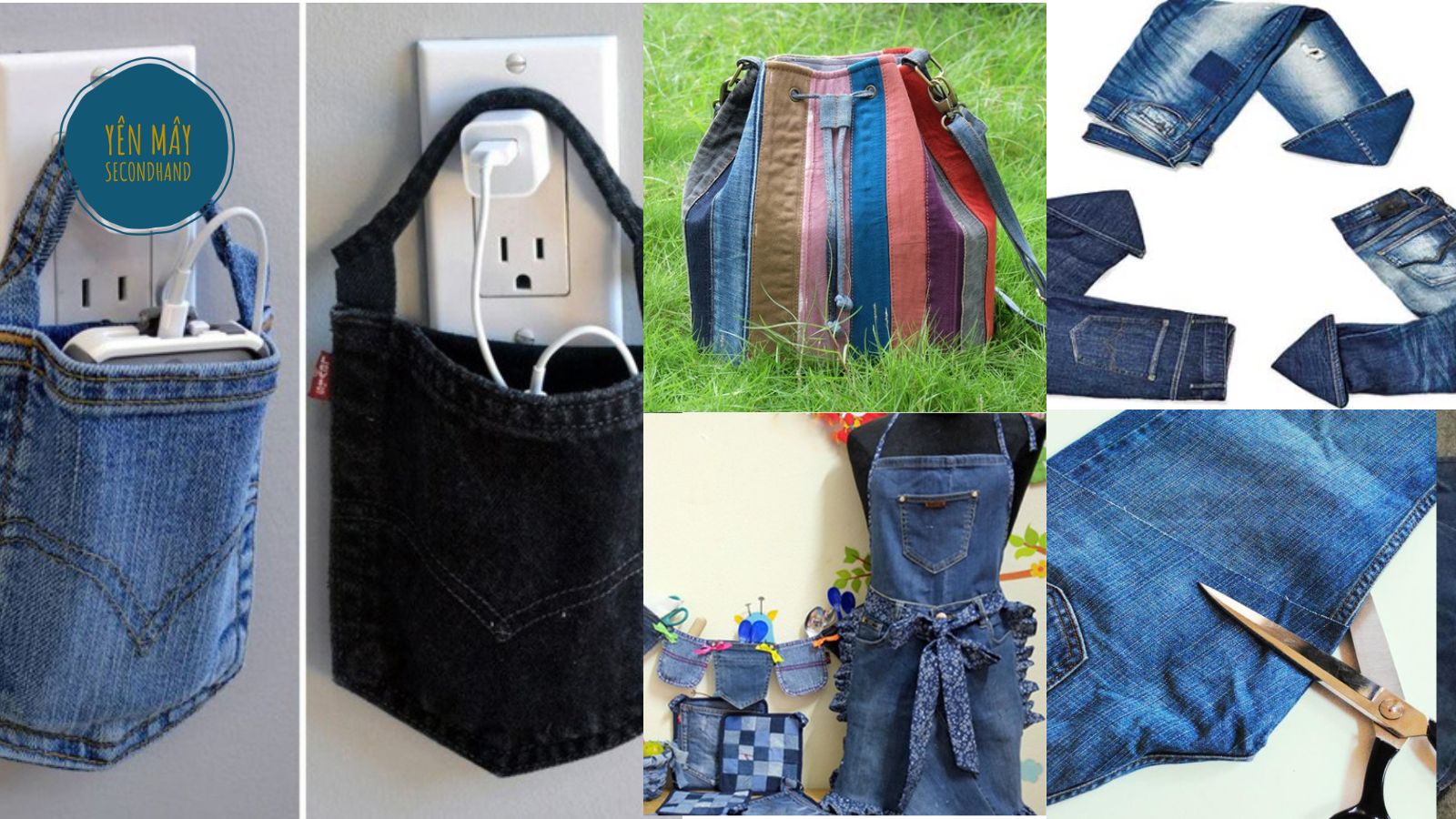 8 cách tái chế quần jeans cũ thành vật dụng hữu ích