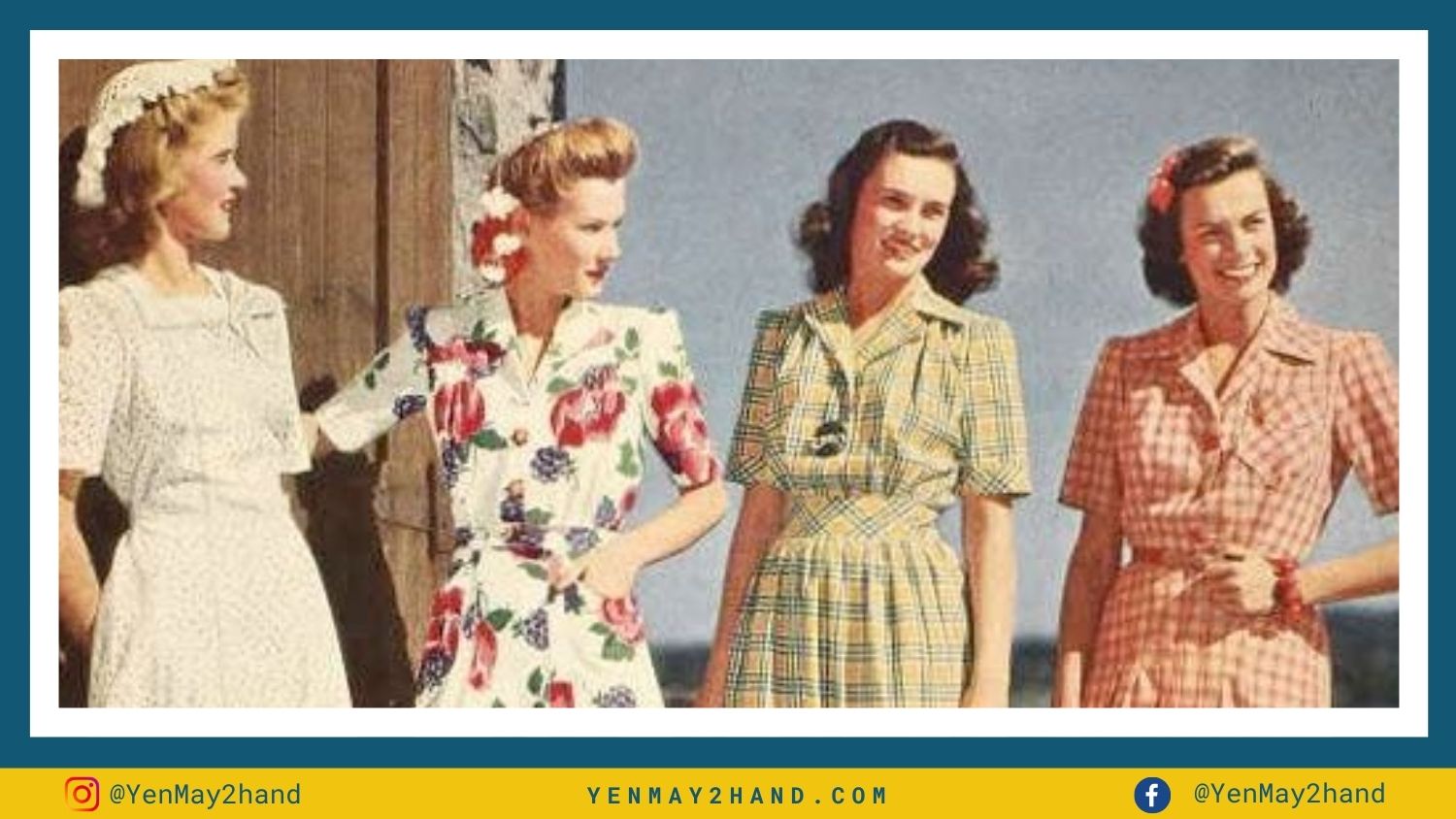 Đặc điểm của thời trang vintage trên áo của 4 cô gái