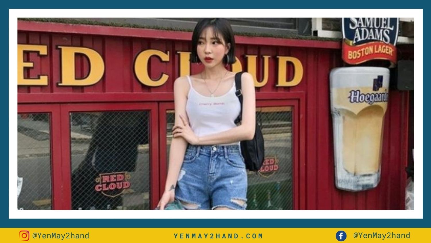 áo 2 dây vintage và quần short