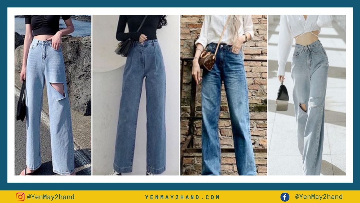 cách phối quần jeans vintage hàng ngày