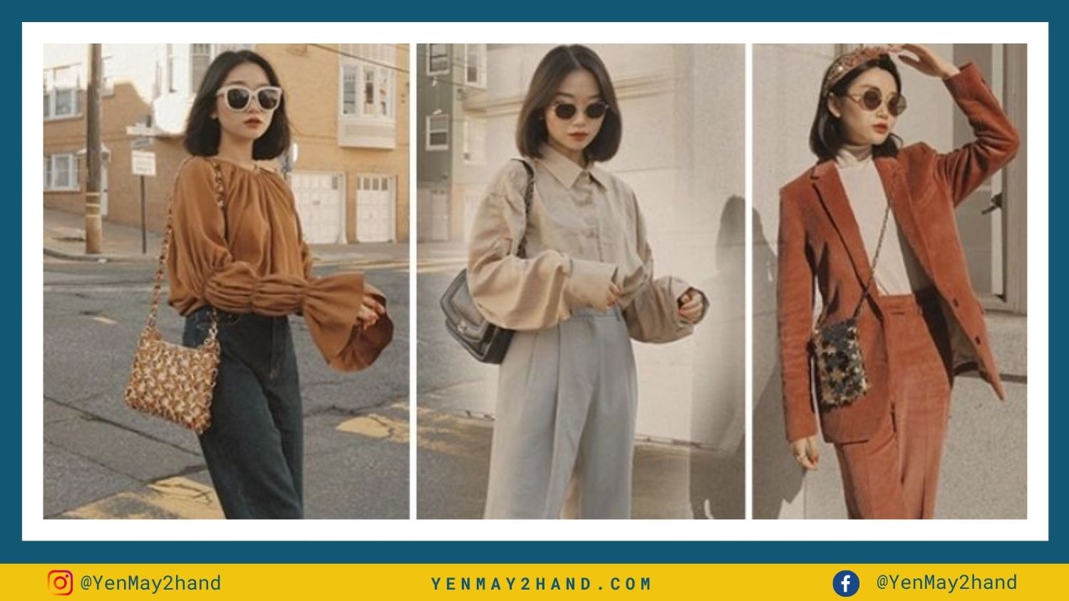 3 bạn nữ phối đồ với kính vintage