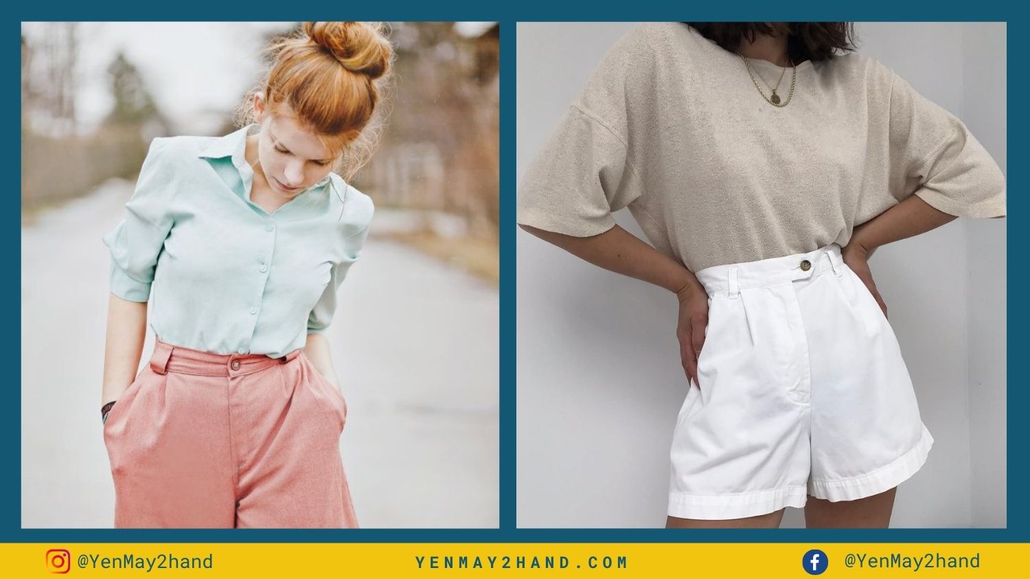 phối đồ với quần short vintage nữ tính