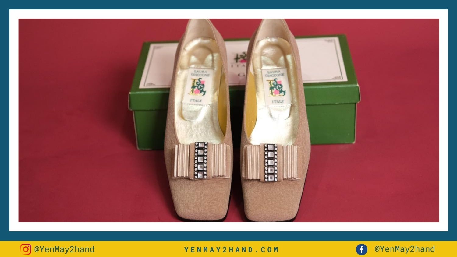 giày vintage của thôn nữ bông bụp