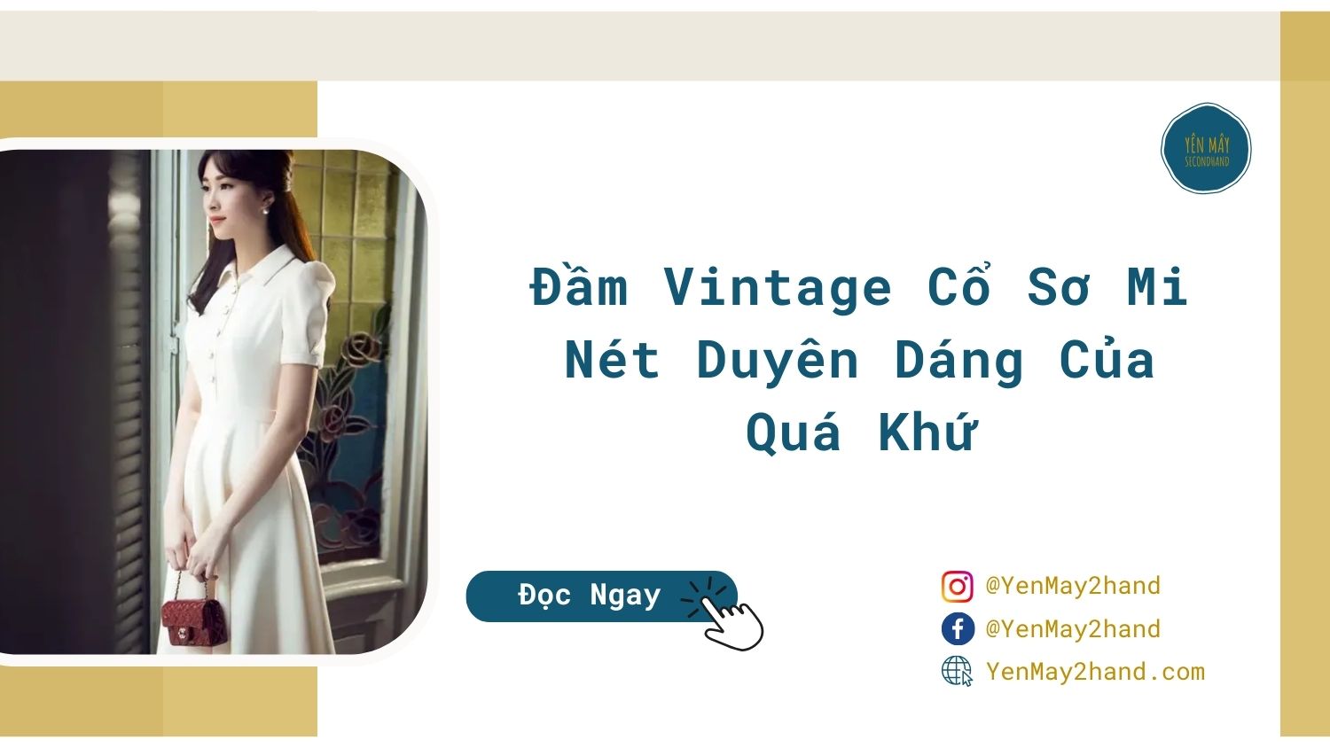 ảnh đại diện bài viết đầm vintage cổ sơ mi