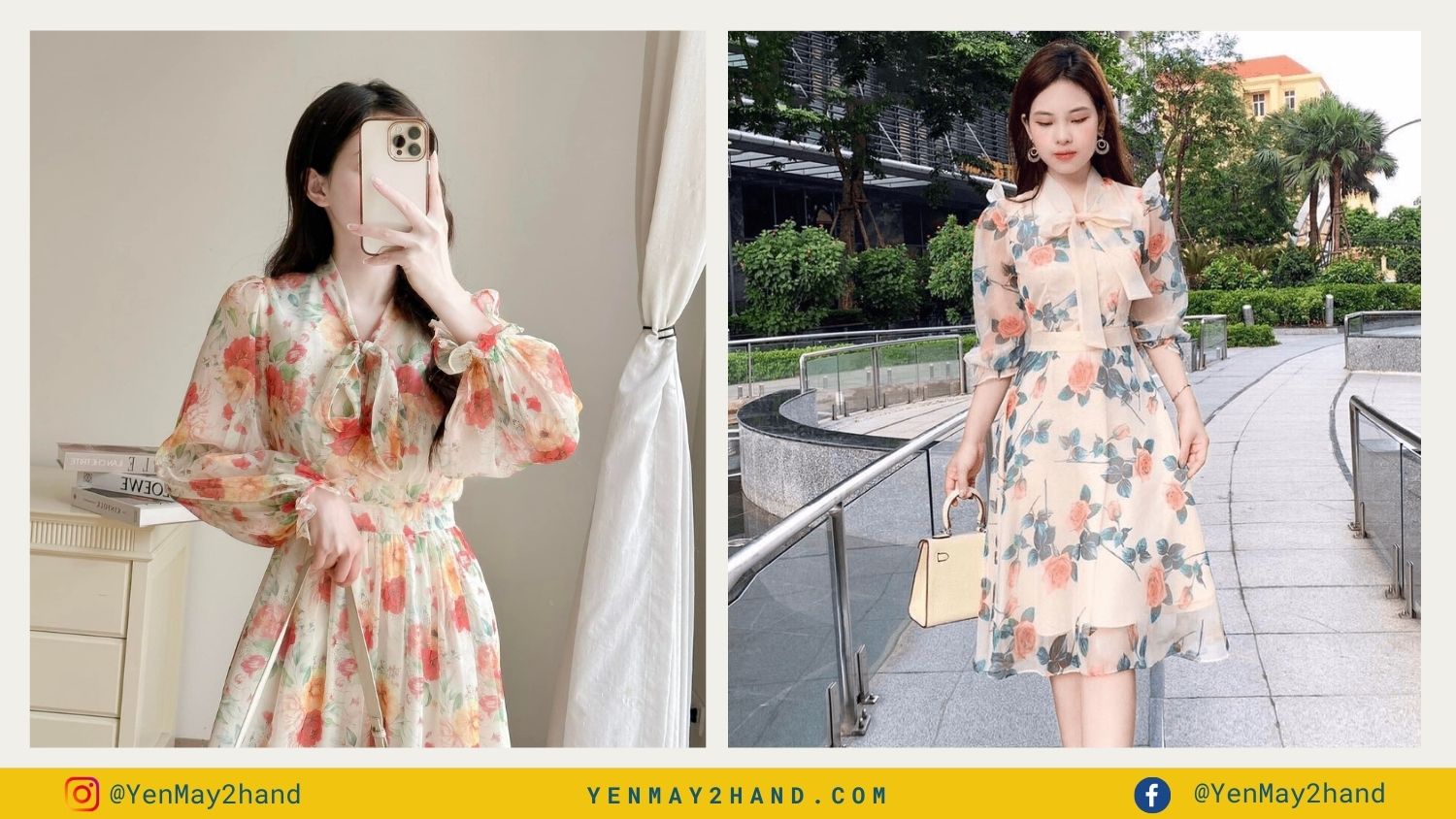 phối đồ với váy vintage buộc nơ tay