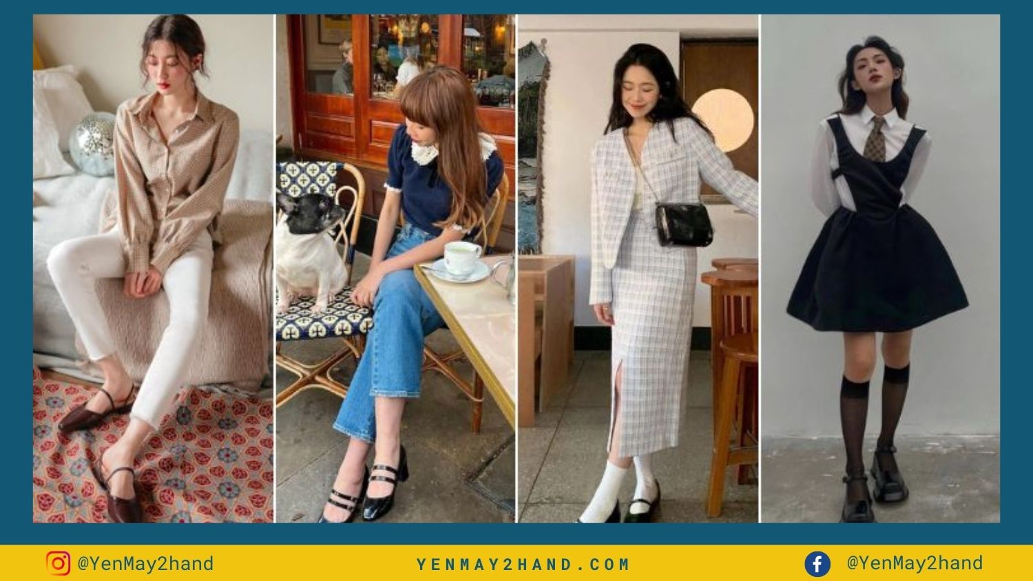 phong cách thanh lịch với giày búp bê cao gót vintage