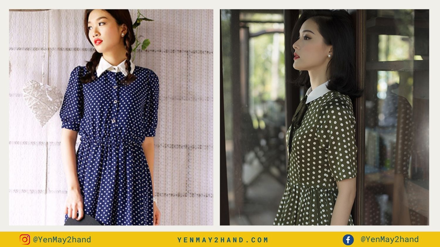 váy vintage chấm bi