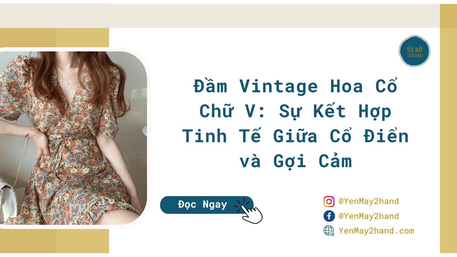 ảnh đại diện của đầm vintage hoa cổ chữ v