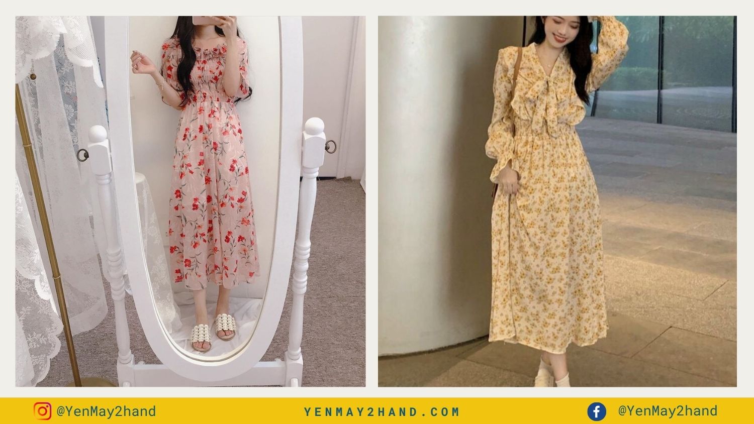 lịch sử đầm hoa dài vintage cổ kính